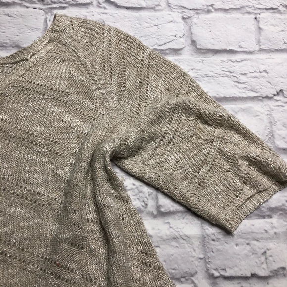 Eileen Fisher Sweaters - Eileen Fisher tan oatmeal short sleeved sweater M